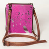 ADBG820 American Darling Handcrafted Pink Leather Cross body Bag with Hair-On Cowhide