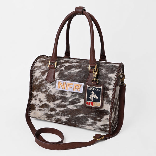 Official PRCA & NFR Licensed Collection®️ Hair-on-Hide & Genuine Leather Speedy Bag