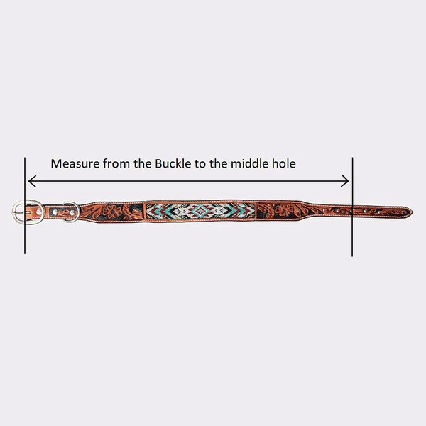 BEG101-Western Leather Dog Collar