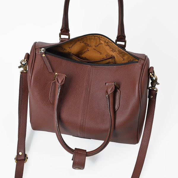 Official PRCA & NFR Licensed Collection®️ Brown Genuine Western Leather Speedy Bag