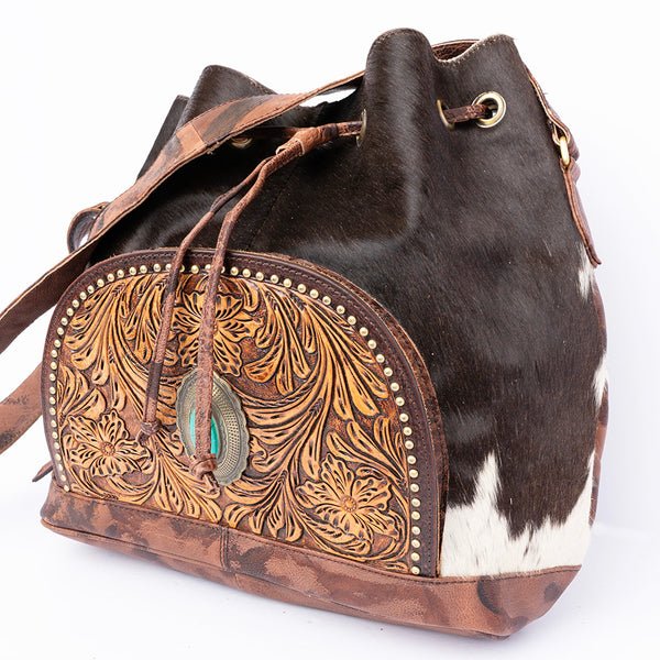 ADBGI226 Bucket Hair On Genuine Western Leather Women Bag