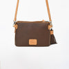 Official PRCA & NFR Licensed Collection® Tooled Leather Side Fringe Tassel & Card Motif Crossbody Handbag