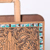 ADBG1194 American Darling Western Hand Tooled Leather Briefcase Bag Genuine Leather