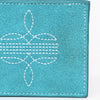 ADBGZ919 Genuine suede Leather Bifold Wallet with White Embroidered Stitch Detail