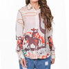 ADSH082 American Darling 100% Linen Printed Western Long Sleeve Shirt