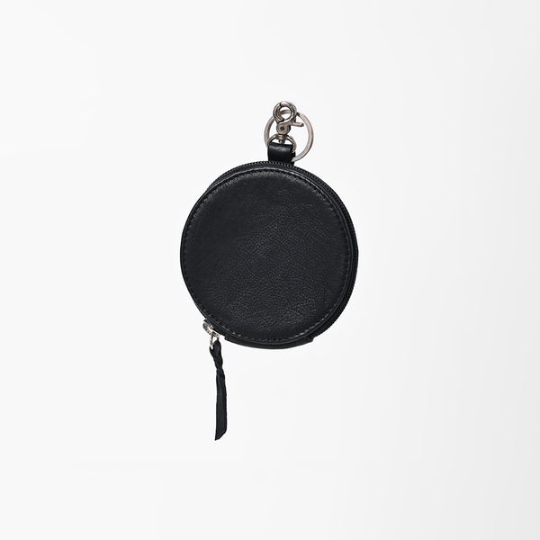 ADCHM110 American Darling Genuine Leather Black Round Coin Purse Bag Charm