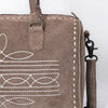 ADBG1585 American Darling Western Genuine Leather Duffel Bag with Genuine Suede Body & Boot-Stitched Detailing