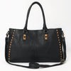 ADBGM127 Distressed Leather Tote Bag - Western Whipstitch Handbag with Crossbody Strap