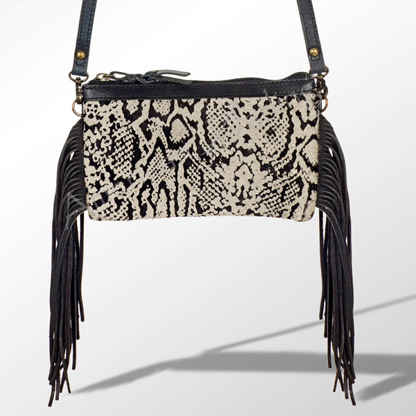 LC-ADBGS142 Hair-On Mini Crossbody - Western Leather Purse with Adjustable Strap