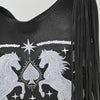 Official PRCA & NFR Licensed Collection® Tooled Leather Strap White Embroidered Graphic Fringe Shoulder Bag