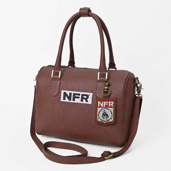 Official PRCA & NFR Licensed Collection®️ Brown Genuine Western Leather Speedy Bag