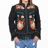 ADJKT111 American Darling Women Leather Fringed Embroidered Western Jacket
