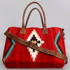 ADBG1002 American Darling Handwoven Saddle Blanket Western Tote Bag Leather Strap