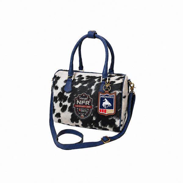 NFR Licensed Wrangler Cowhide Western Speedy Bag Rodeo Leather Handbag