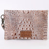 ADBG967 American Darling Crocodile Embossed Western Leather Wristlet