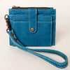 ADBG816 American Darling Genuine Leather Wristlet Card Holder with Snap Tab & Zip Pocket