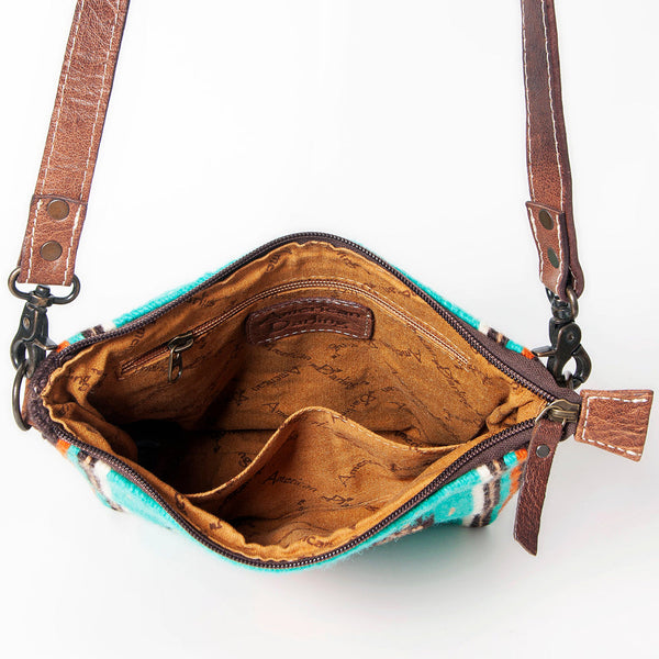 ADBG1006 American Darling Handwoven Saddle Blanket Large Crossbody Bag Genuine Leather