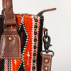 ADBG1003 American Darling Handwoven Saddle Blanket Western Tote Bag Genuine Leather Straps