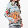 ADBG1040 American Darling Hand-Tooled Floral Genuine Leather Western Portfolio Bag