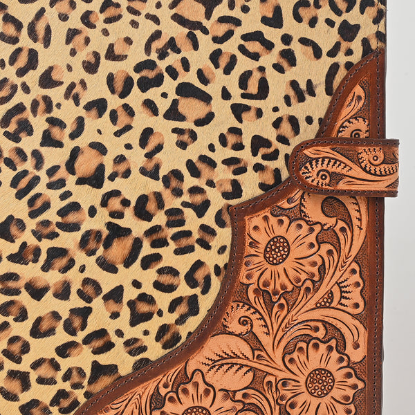 ADBG1040 American Darling Hair-on Cowhide & Floral Tooled Leather Western Portfolio