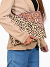 ADBG1040 American Darling Hair-on Cowhide & Floral Tooled Leather Western Portfolio