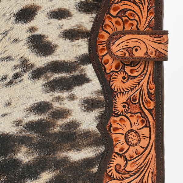 ADBG1040 American Darling Hair-on Cowhide Floral Tooled Leather Western Portfolio