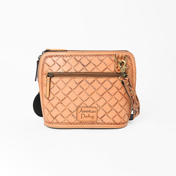ADBG1136 American Darling Hand Tooled Floral Leather Crossbody Bag