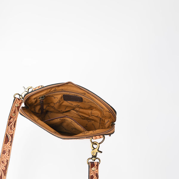 ADBG1136 American Darling Hand Tooled Floral Leather Crossbody Bag