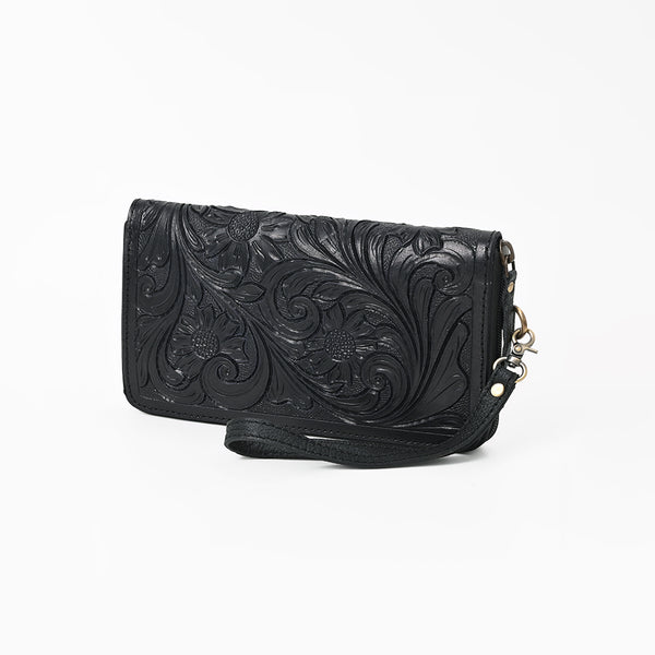 ADBG1140 American Darling Hand-Tooled Western Leather Clutch Bag - Genuine Carved Artisan Women Wristlet