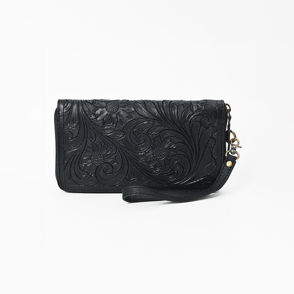 ADBG1140 American Darling Hand-Tooled Western Leather Clutch Bag - Genuine Carved Artisan Women Wristlet