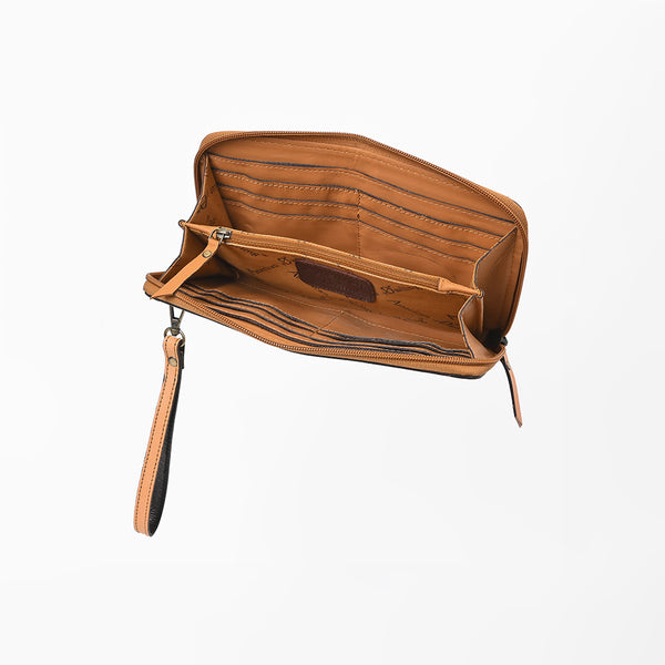 ADBG1140 American Darling Hand-Tooled Western Leather Clutch Bag - Genuine Carved Artisan Women Wristlet