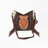 ADBG1219 American Darling Hand-Tooled Hair-On Cowhide Western Leather Fringe Crossbody Bag