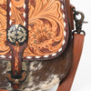 ADBG1222 American Darling Hand-Tooled Hair-On Cowhide Genuine Leather Western Crossbody Bag