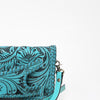 ADBG1228 American Darling Western Hand-Tooled Leather Clutch Bag with Floral Carving