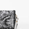 ADBG1228 American Darling Western Hand-Tooled Leather Clutch Bag with Floral Carving