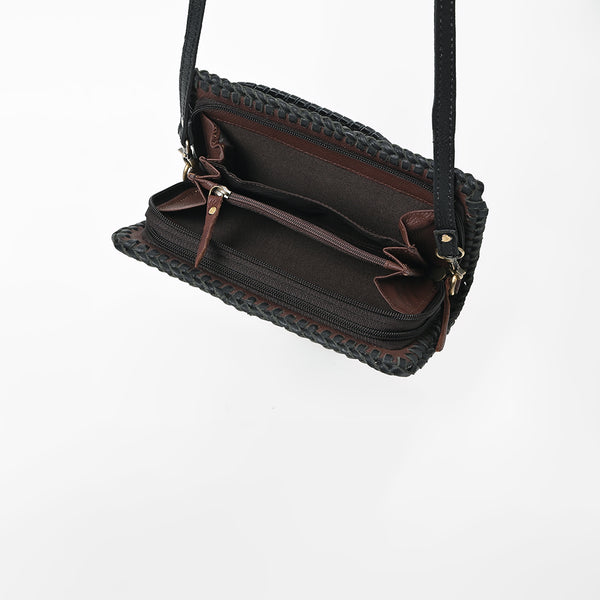 ADBG1228 American Darling Western Hand-Tooled Leather Clutch Bag with Floral Carving
