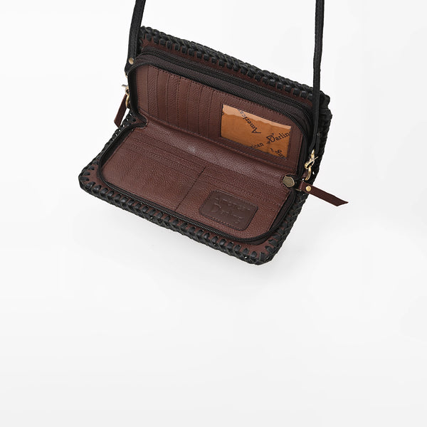 ADBG1228 American Darling Western Hand-Tooled Leather Clutch Bag with Floral Carving