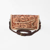ADBG1228 American Darling Western Hand-Tooled Leather Clutch Bag with Floral Carving