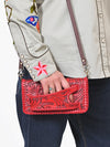 ADBG1228 American Darling Western Hand-Tooled Leather Clutch Bag with Floral Carving