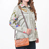 ADBG1228 American Darling Western Hand-Tooled Leather Clutch Bag with Floral Carving