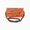 ADBG1228 American Darling Western Hand-Tooled Leather Clutch Bag with Floral Carving