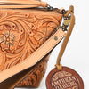 ADBG1234 American Darling Hand-Tooled Western Leather Wristlet Bag - Genuine Floral Carved Women Clutch