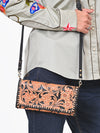ADBG1280 American Darling Tooled Leather Crossbody Wallet -Braided Western Bag