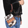 ADBG1287 American Darling Hair-on Cowhide Hand-Tooled Clutch Bag -O-Ring Western Wristlet
