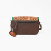 ADBG1475 American Darling Western Genuine Leather Small Cross Body Bag with Hand-Tooled Floral Design