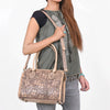 ADBG1483 American Darling Hand-Tooled Leather Duffel Bag | Floral Carved Travel Carryall