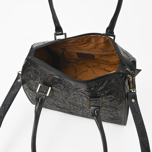 ADBG1483 American Darling Hand-Tooled Leather Duffel Bag | Floral Carved Travel Carryall