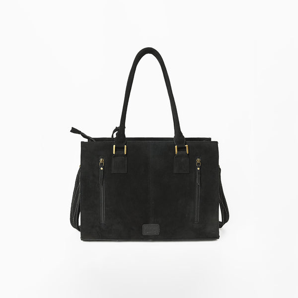 ADBG1553 American Darling Western Genuine Suede Leather Tote Bag with Buck Stitching | Handcrafted Everyday Tote