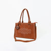 ADBG1553 American Darling Western Genuine Suede Leather Tote Bag with Buck Stitching | Handcrafted Everyday Tote