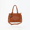 ADBG1553 American Darling Western Genuine Suede Leather Tote Bag with Buck Stitching | Handcrafted Everyday Tote